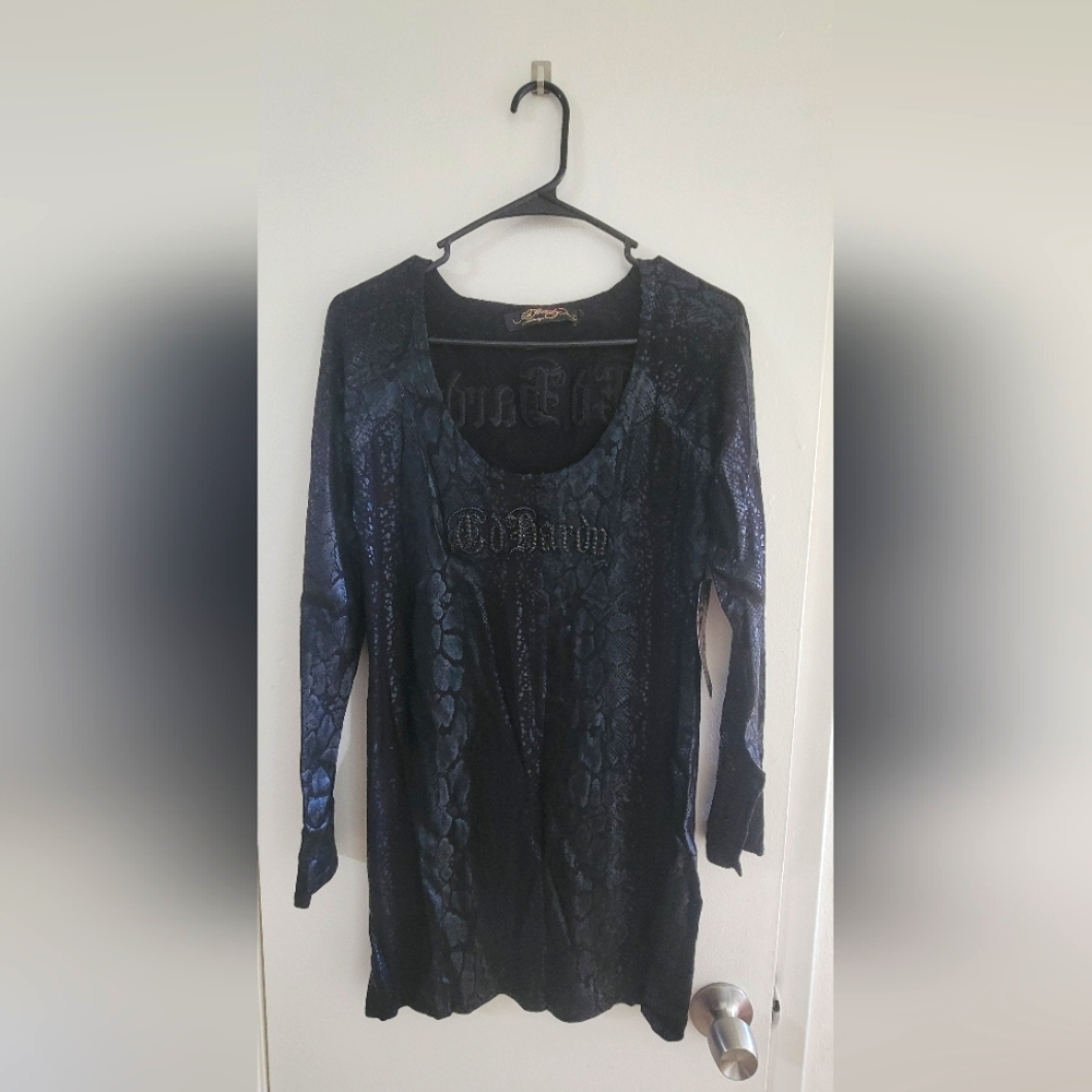 Ed Hardy Black Snake Long Sleeve Dress 🐉